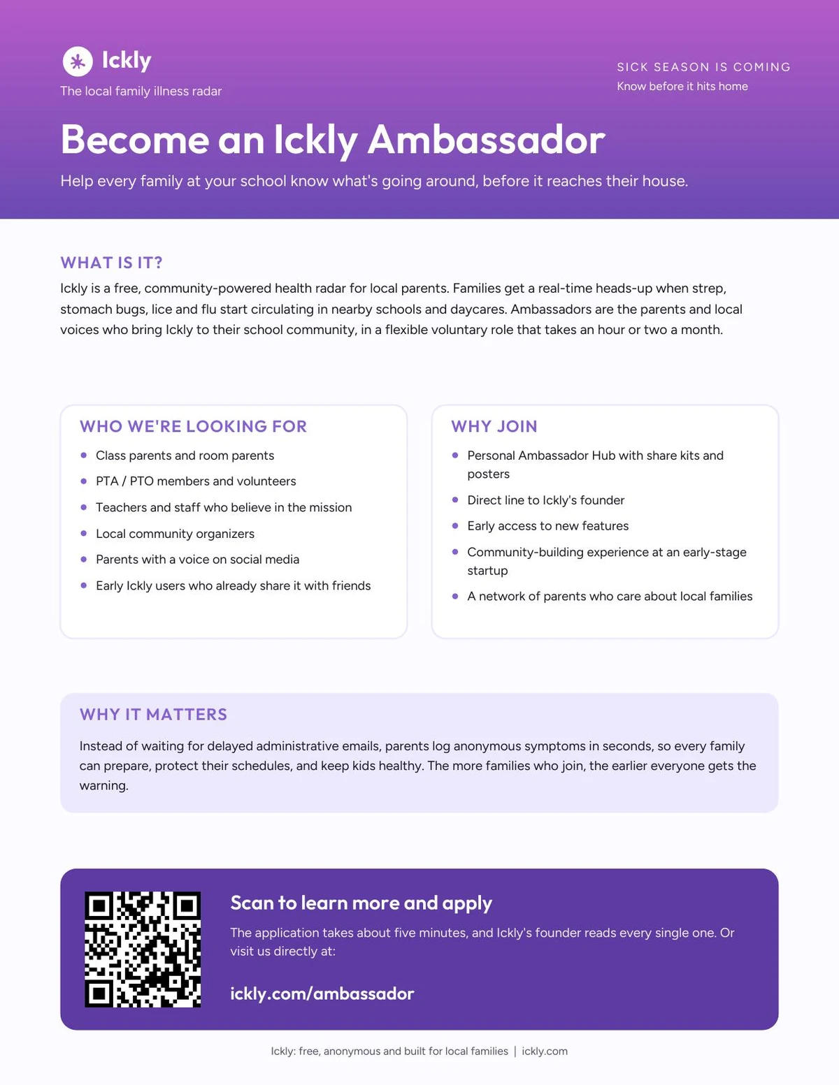 Preview of the Ickly Ambassador Program flyer