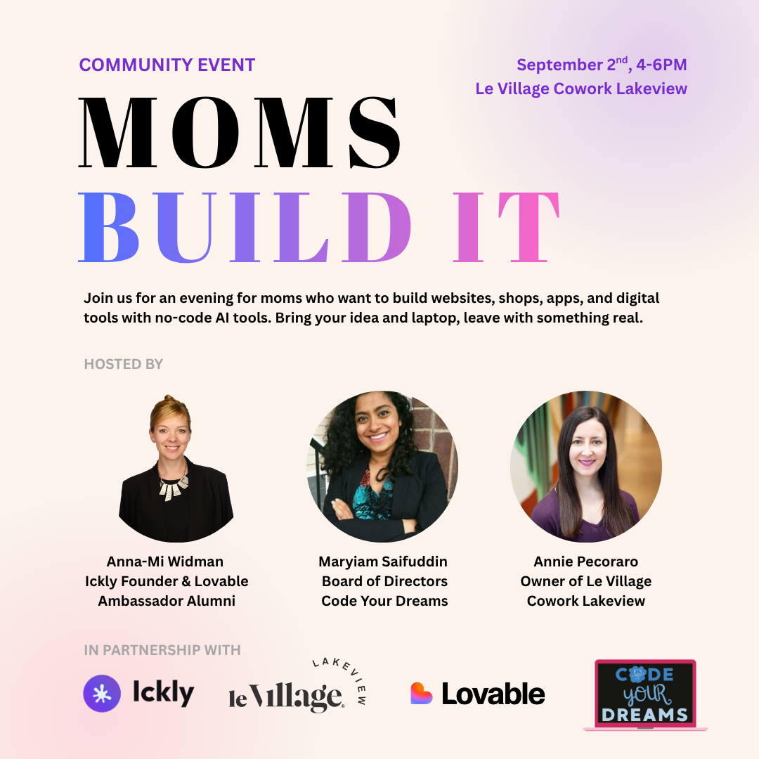 Moms Build It: An Evening for Moms Who Want to Build Something Real